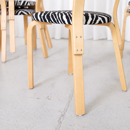 Alvar Aalto Chair 69 with Zebra Upholstery for Artek