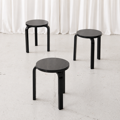 Artek Stool 60 by Alvar Aalto, Black