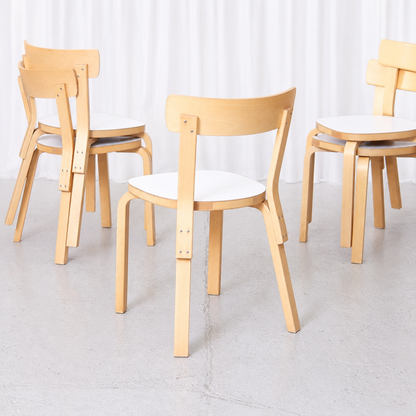 Artek Chair 69 White Laminate by Alvar Aalto