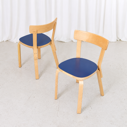 Alvar Aalto Chair 69 for Artek with Blue Laminate