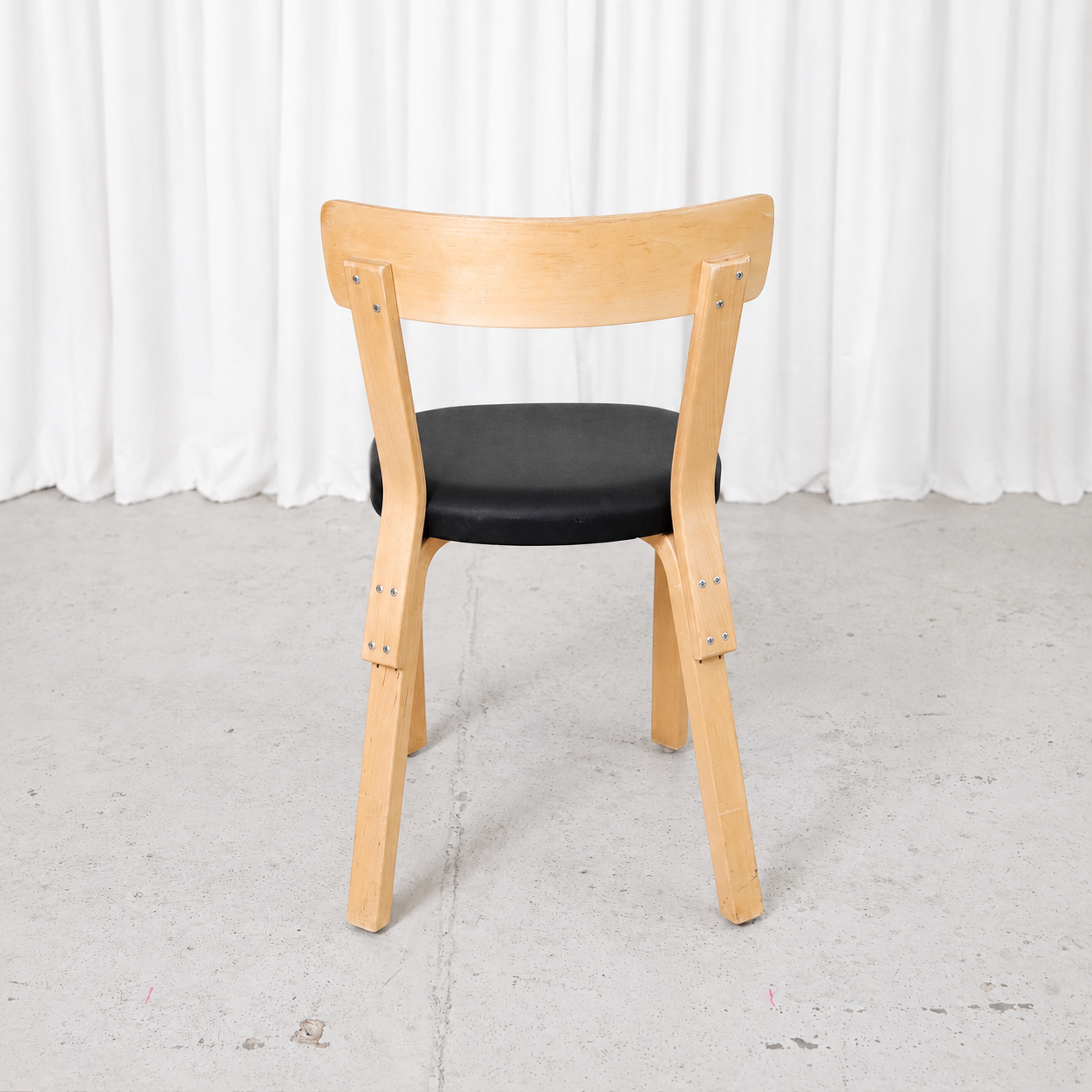 Alvar Aalto Chair 69 with Black Upholstery for Artek