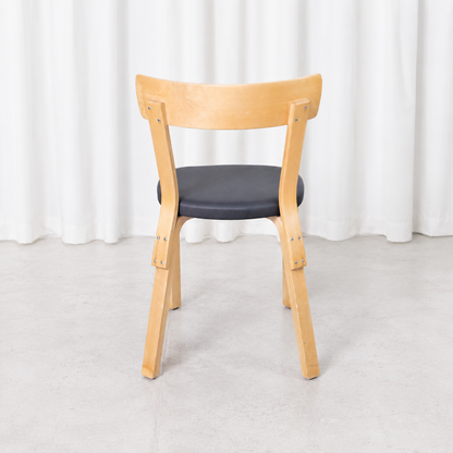 Artek Chair 69 by Alvar Aalto with Dark Grey Upholstery