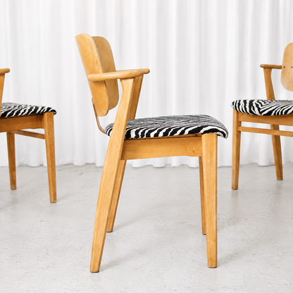 Ilmari Tapiovaara Domus Chair with Zebra Upholstery, 1950s