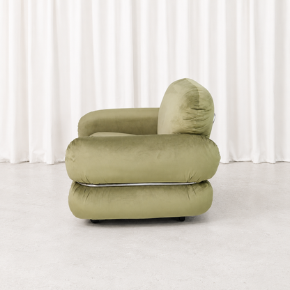Isku Hannibal Armchair in Olive Green by Kurt Hvitsjö