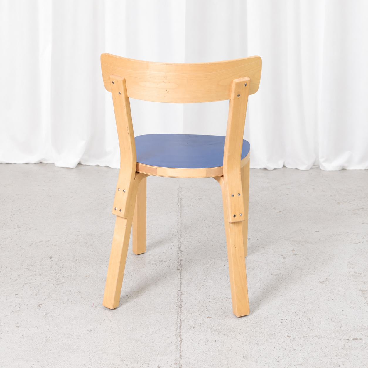Alvar Aalto Chair 69 for Artek with Blue Laminate