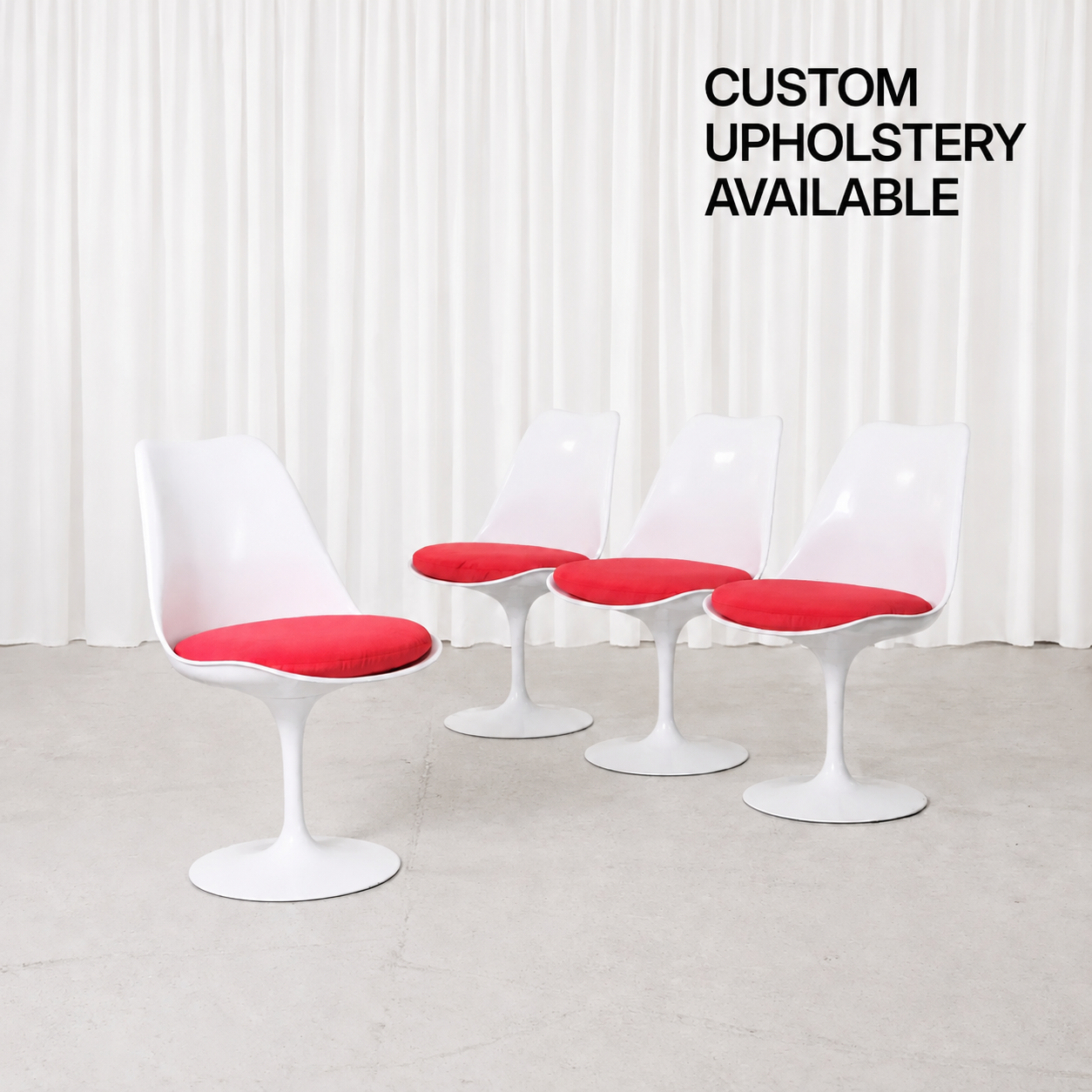 Eero Saarinen Tulip tuoli, valmistaja Knoll in White ja Red