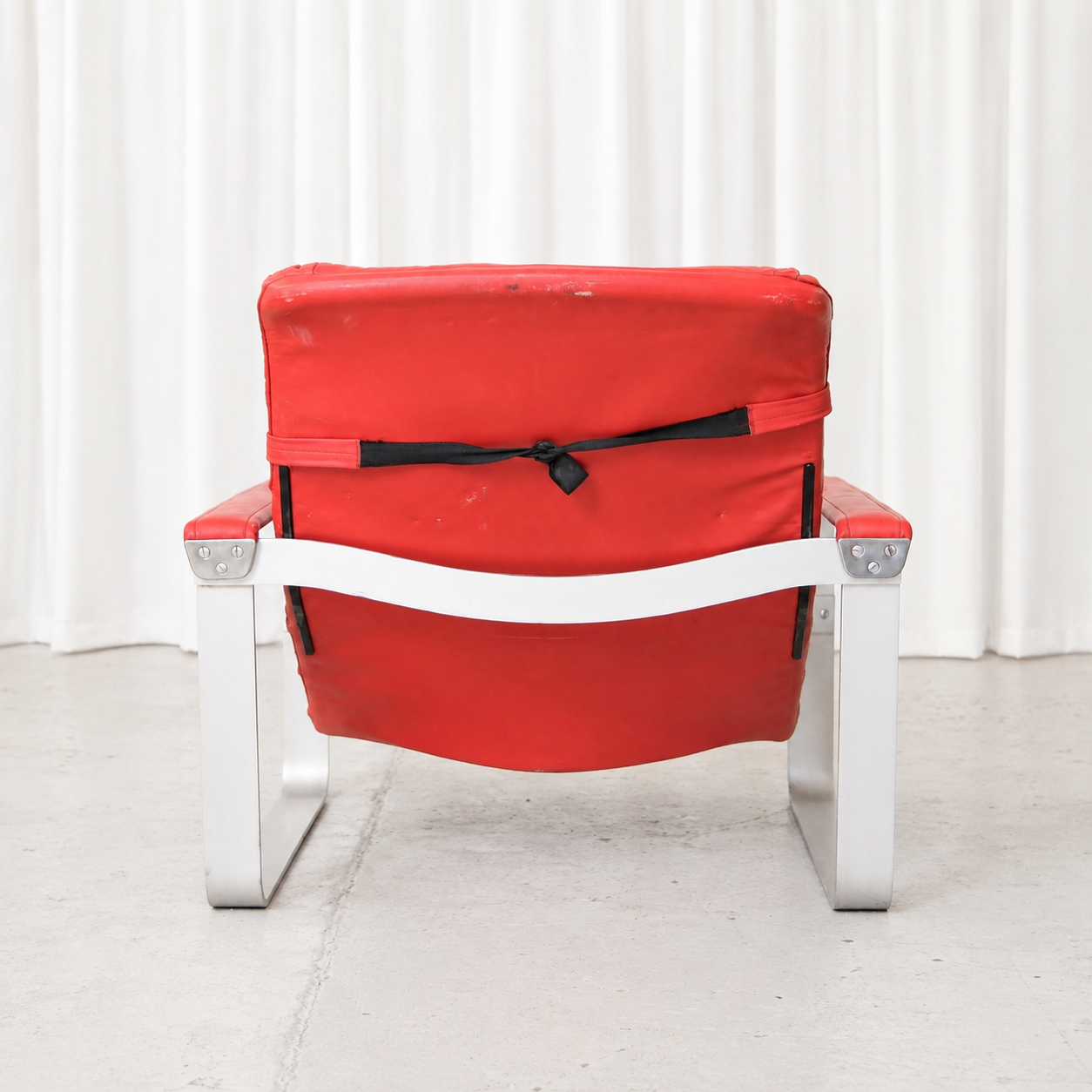 Ilmari Lappalainen Pulkka Lounge Chair in Red Leather for Asko