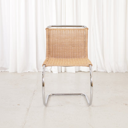 Knoll MR10 rattan chair by Ludwig Mies van der Rohe, chair view