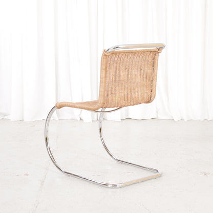Knoll MR10 rattan chair by Ludwig Mies van der Rohe, chair view