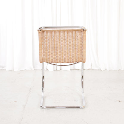 Knoll MR10 rattan chair by Ludwig Mies van der Rohe, chair view