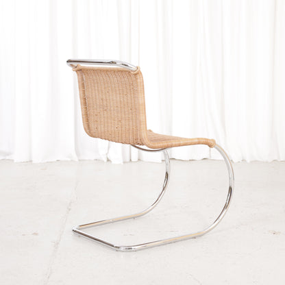 Knoll MR10 rattan chair by Ludwig Mies van der Rohe, chair view
