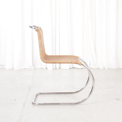 Knoll MR10 rattan chair by Ludwig Mies van der Rohe, chair view