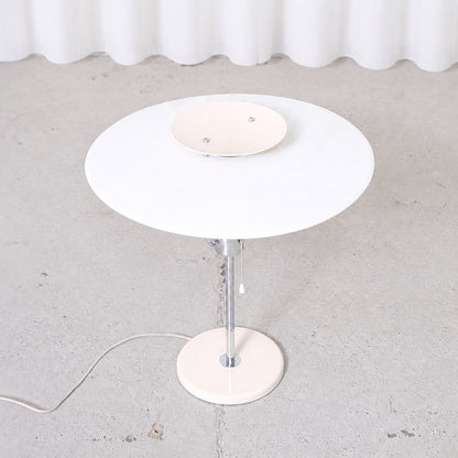 Top view of the white Boréns Aurora table lamp by Olle Andersson