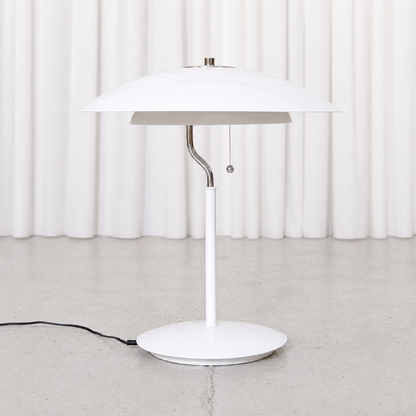 White Aurora table lamp by Olle Andersson for Boréns, front view