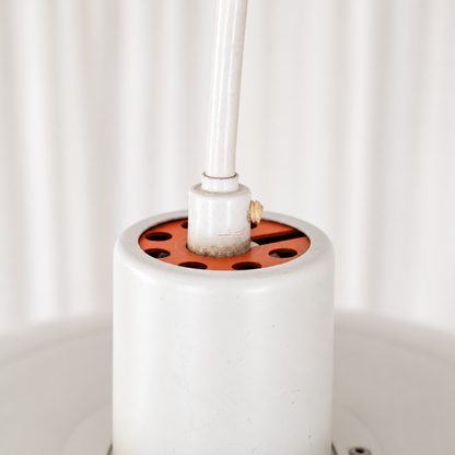 Poul Henningsen PH 4/3 white pendant light for Louis Poulsen — cable entry detail
