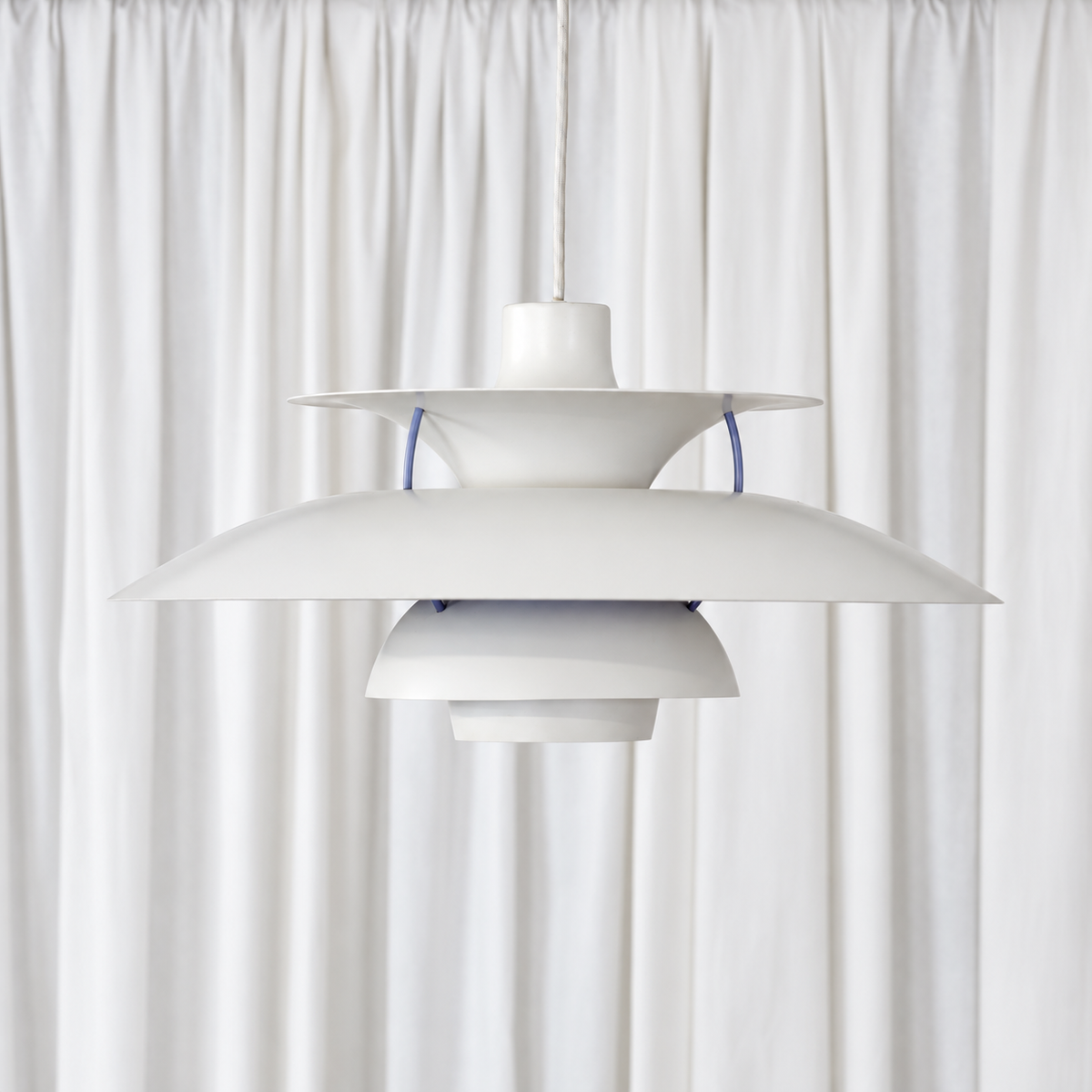 Poul Henningsen PH5 white pendant light for Louis Poulsen — full front view