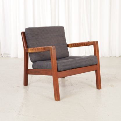 Rialto lounge chair by Carl-Gustaf Hiort af Ornäs, chair view with solid leather back panel