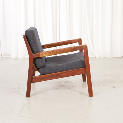 Rialto lounge chair by Carl-Gustaf Hiort af Ornäs, chair view with solid leather back panel