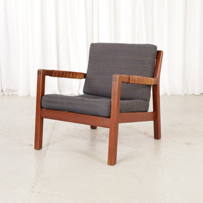 Rialto lounge chair by Carl-Gustaf Hiort af Ornäs, chair view with solid leather back panel