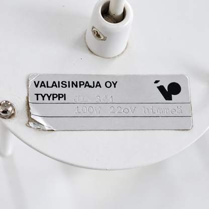 Valaisinpaja Oy manufacturer's label on the JL341 lamp