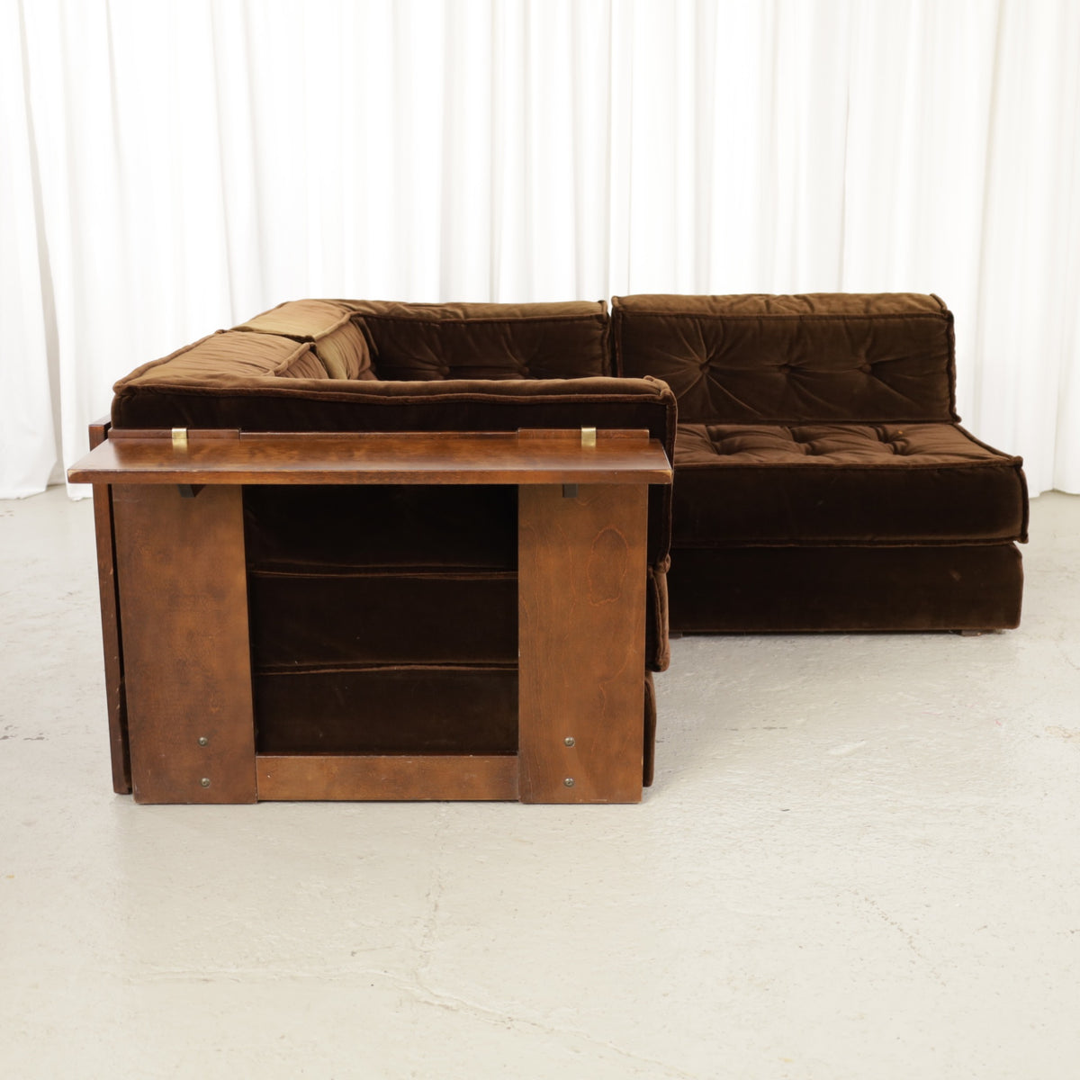 Wooden sofa frame and upholstered side
