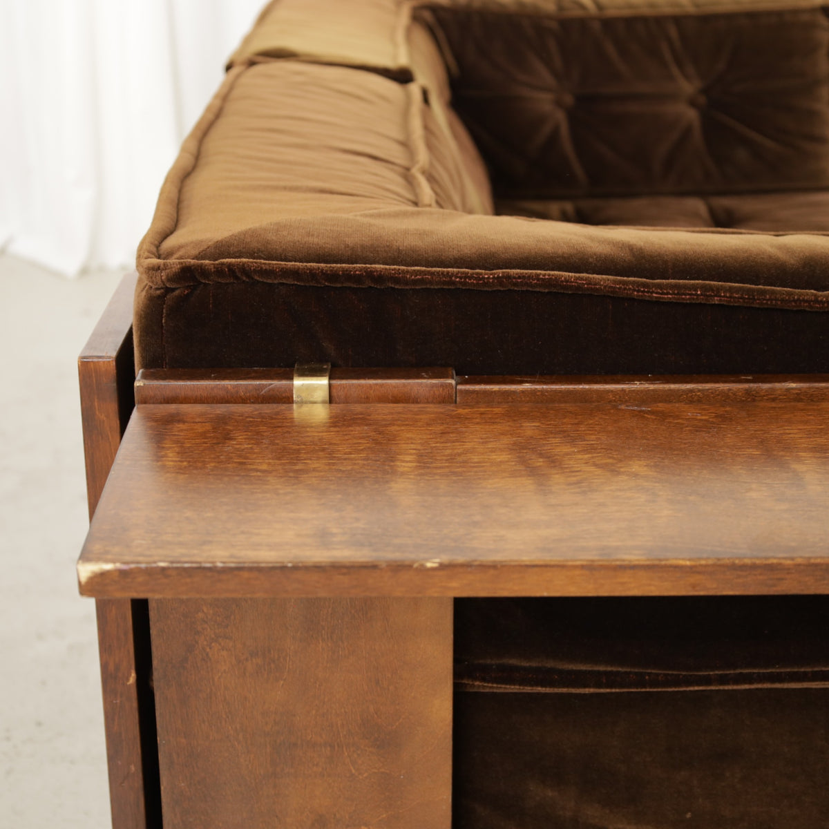 Rear wooden panels of the Vilka modular sofa