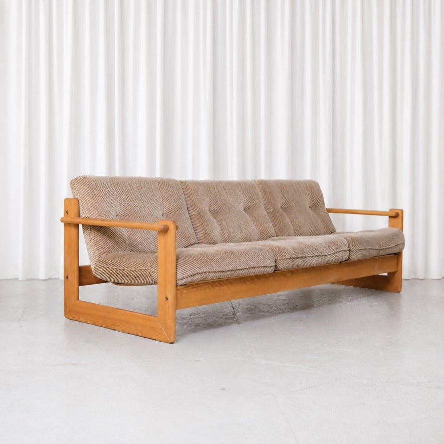 Vilka Seita three-seat sofa with beige striped upholstery