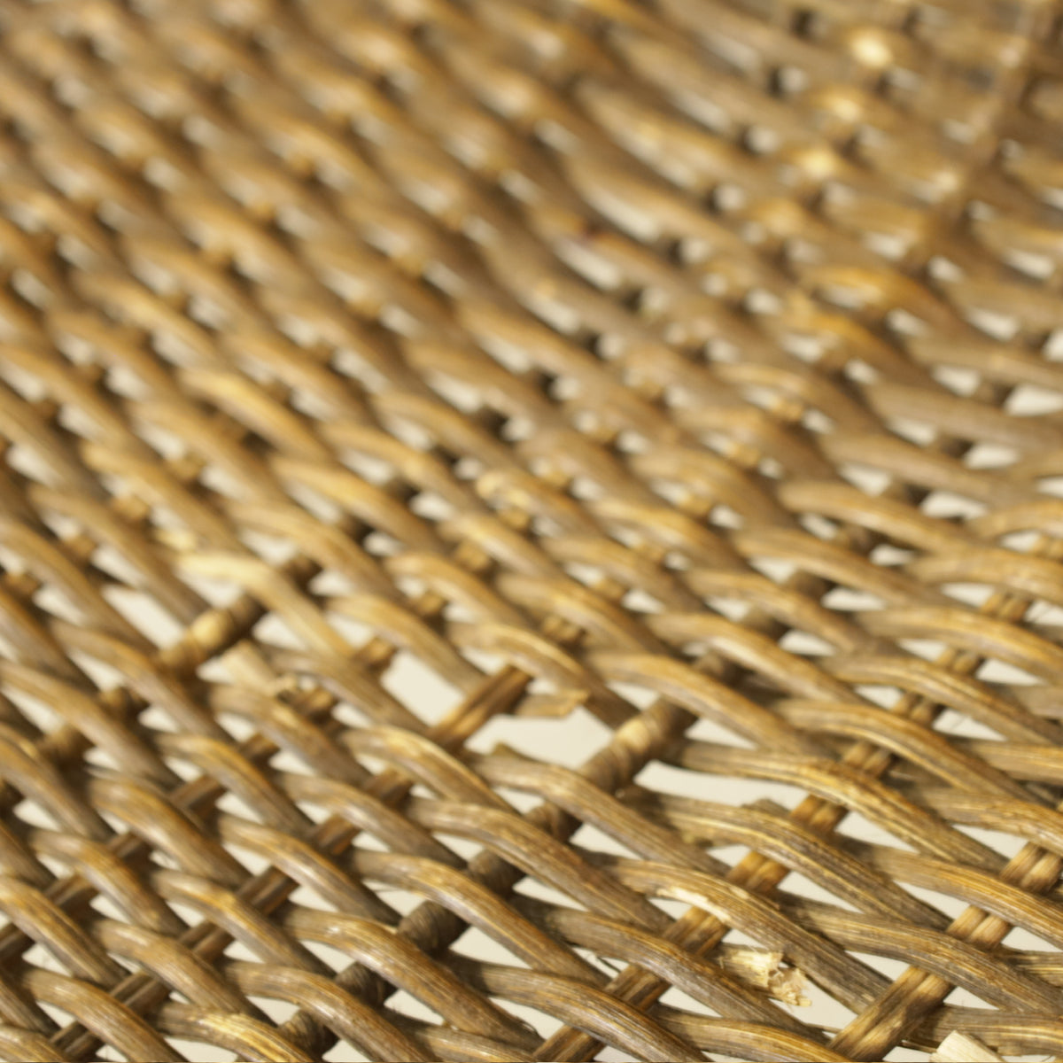 Vintage Italian Chrome and Rattan Cantilever Chair, detail of rattan weave showing wear