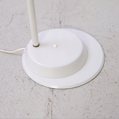 White painted metal base with light vintage wear