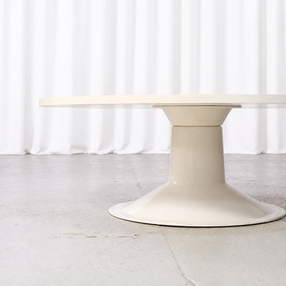 Side view of the sculptural fibreglass pedestal base